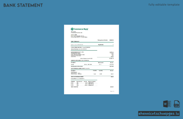 USA Commerce Bank – Beispiel eines Adressnachweises